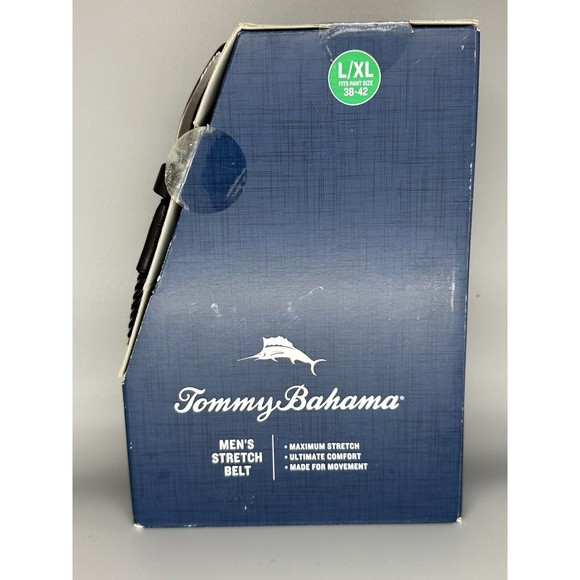Tommy Bahama Stretch Men's Braided Woven Belt L/XL 38-42 NEW IN BOX Black/Khaki - Picture 4 of 5